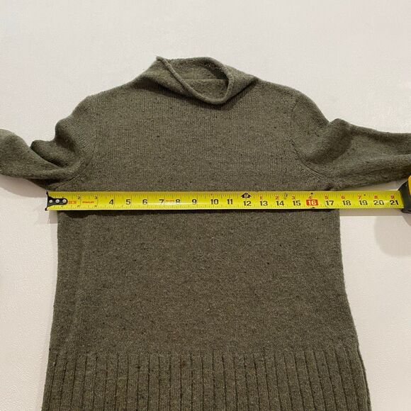 Madewell Mock Neck Sweater XS | Olive Green Ribbed Hem Cozy Knit Pullover - Picture 4 of 8